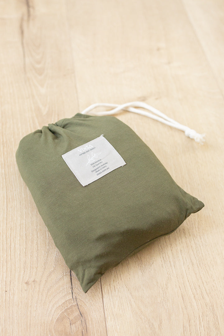 Olive Bamboo Fitted Sheet