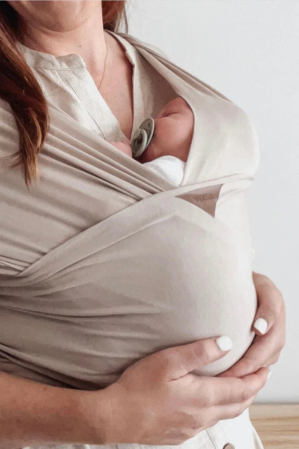 VIXSA Taupe Wrap Carrier, Swaddle + Accessories Bundle