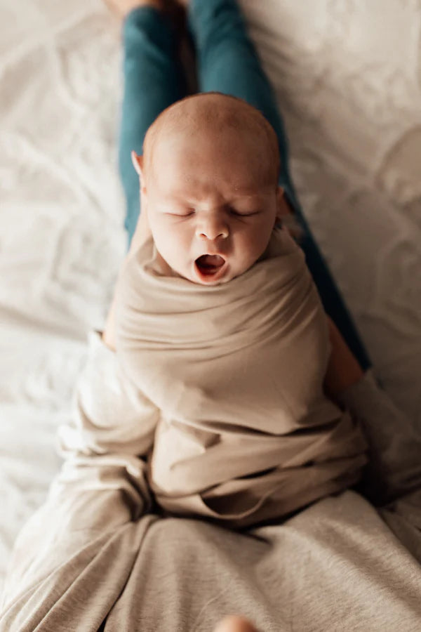 VIXSA Taupe Wrap Carrier, Swaddle + Accessories Bundle