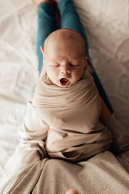 VIXSA Taupe Wrap Carrier, Swaddle + Accessories Bundle