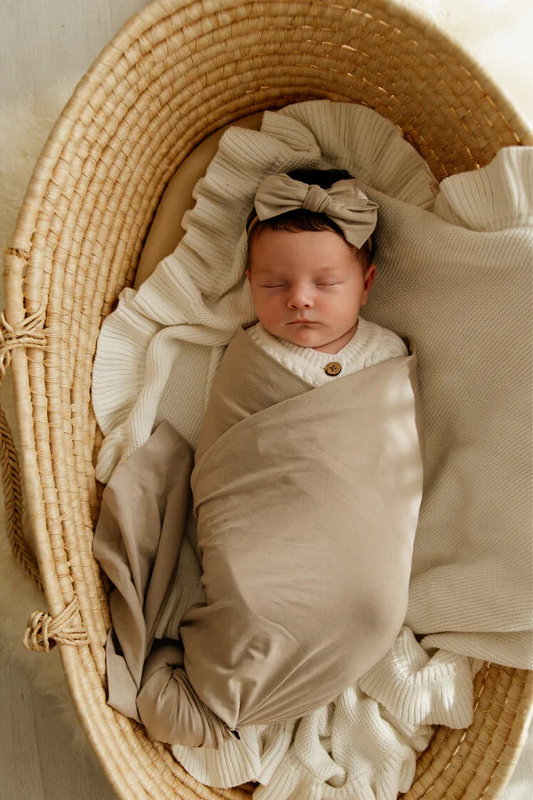 VIXSA Taupe Wrap Carrier, Swaddle + Accessories Bundle